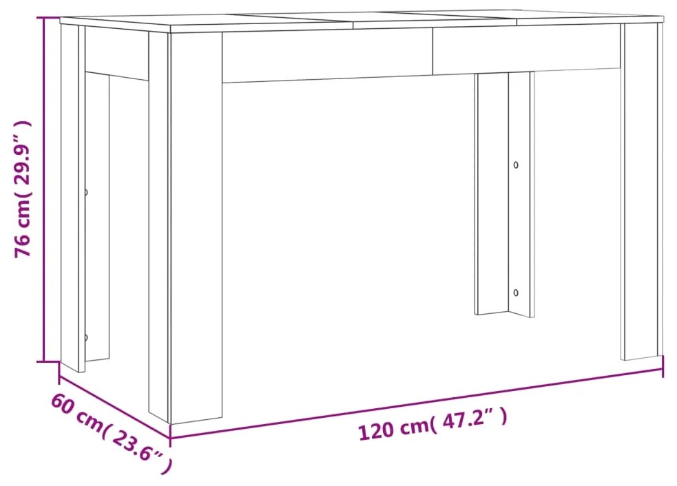 Mesa de Jantar Paola de 120 cm - Nogueira - Design Minimalista
