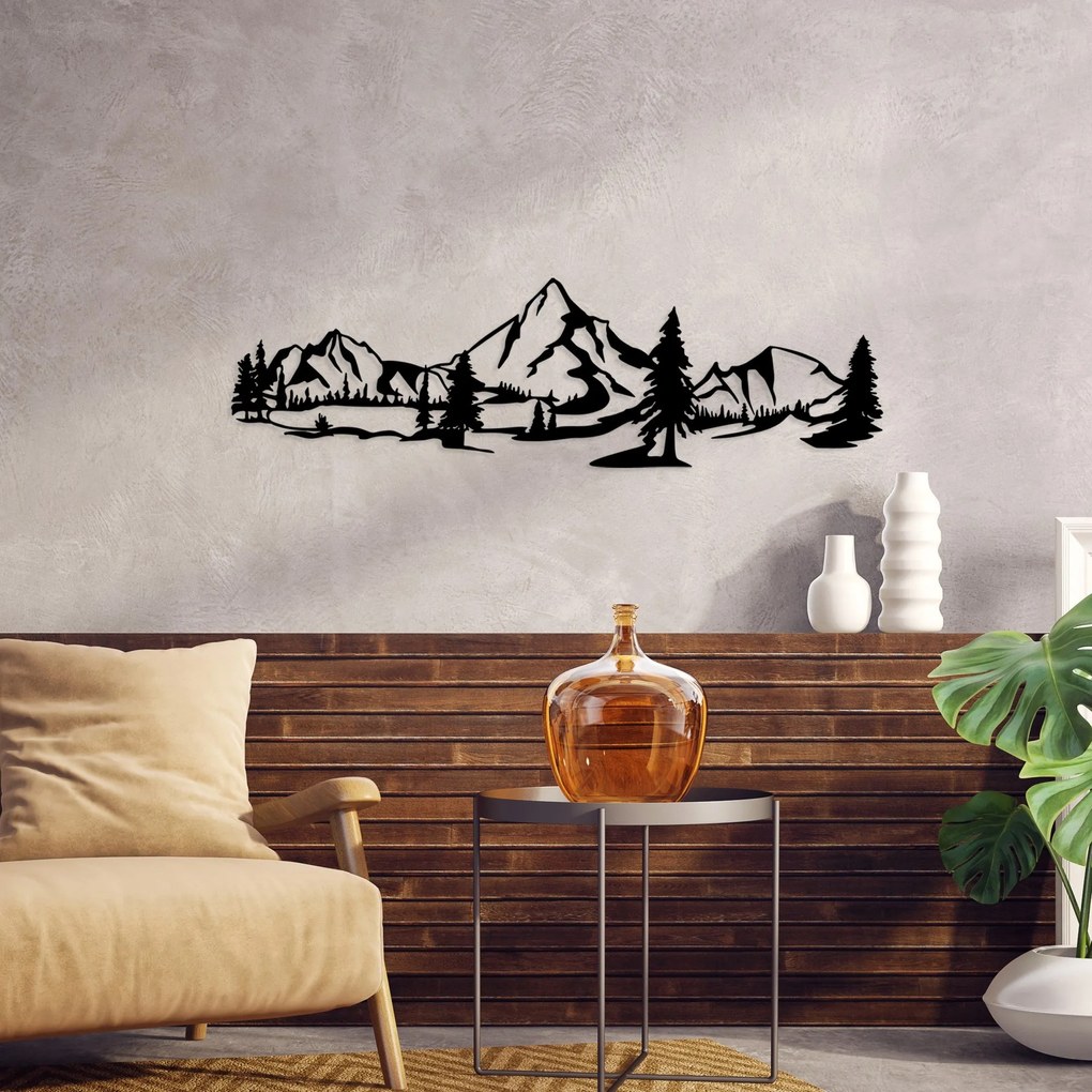 Acessório Decorativo de Parede Landscape 4 – Preto – 20 x 70 cm