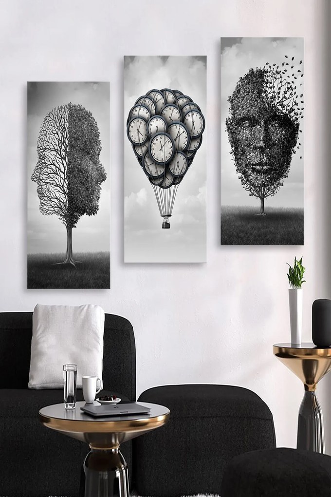 Quadro Decorativo MDF0006 – Multicolor – 20 x 50 cm (3 Peças)