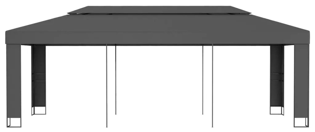 Gazebo com telhado duplo 3x6 m antracite