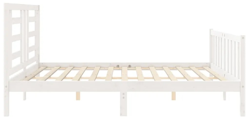 Estrutura cama Super King Size c/ cabeceira madeira branco