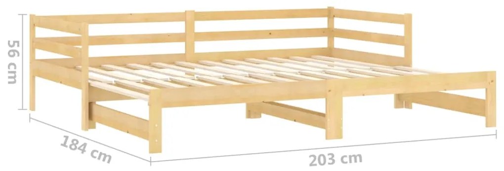 Estrutura sofá-cama de puxar 2x(90x200) cm pinho maciço
