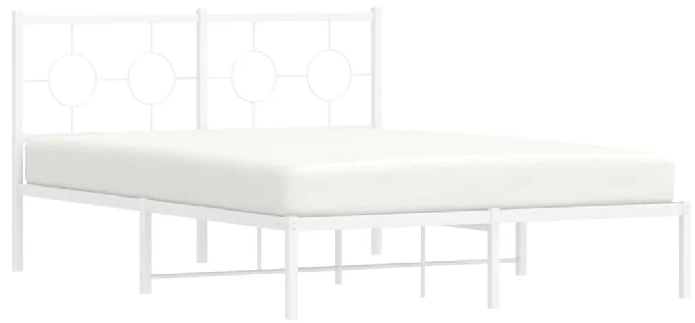 Estrutura de cama com cabeceira 140x200 cm metal branco