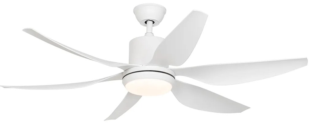 Ventilador de teto branco 137cm incl. LED regulável com controle remoto - Tak Moderno