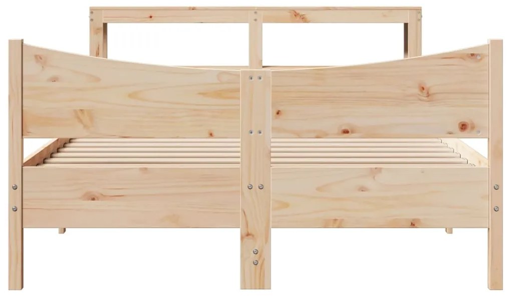 Estrutura de cama com cabeceira 120x200 cm pinho maciço