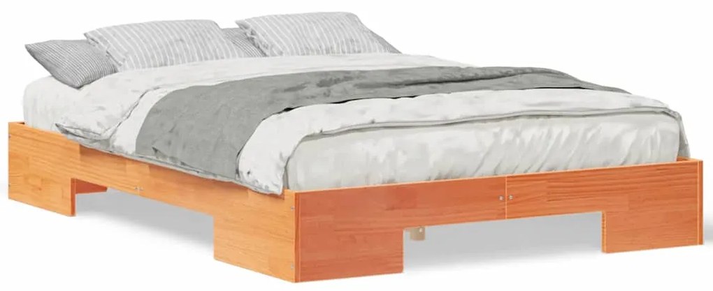 Estrutura de cama de chão Castanho 140 x 190 cm
