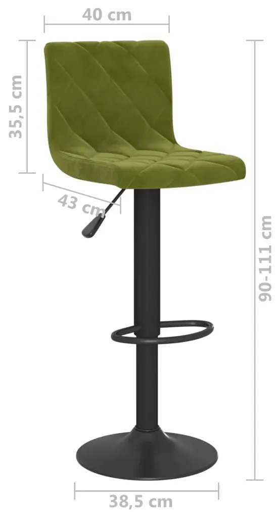Bancos de bar 2 pcs veludo verde-claro