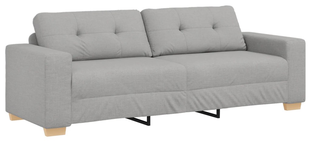Conjunto de Sofá de 2 Peças com Almofadas Tecido Cinza Nuvem