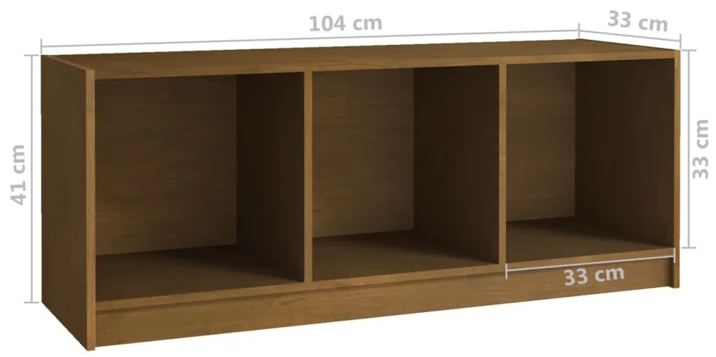 Móvel de TV 104x33x41 cm pinho maciço castanho mel