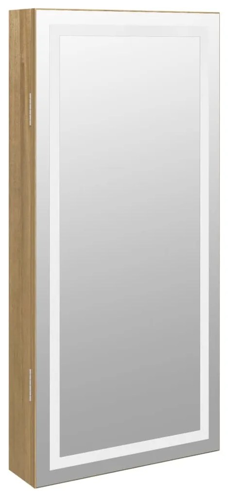 Móvel para joias de parede espelhado com luzes LED