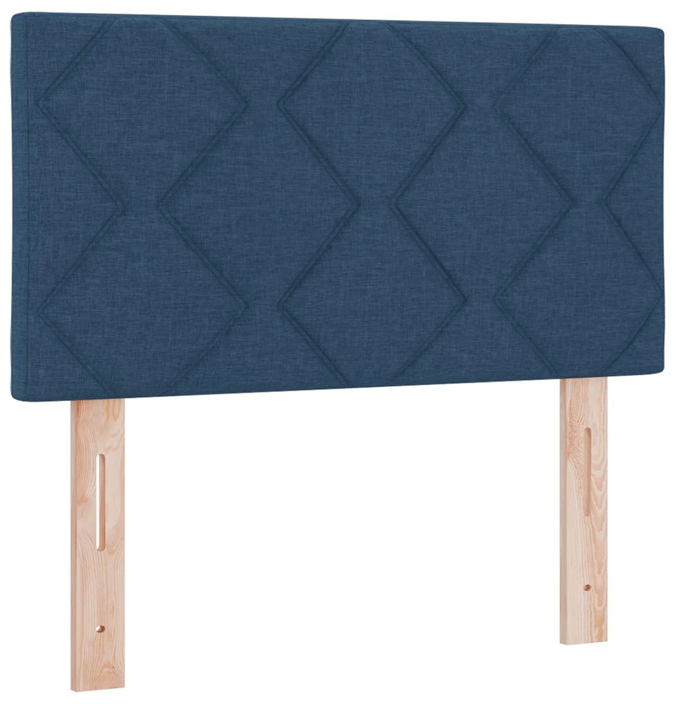 Cama Box Spring com Colchão Azul 80x200 cm Tecido