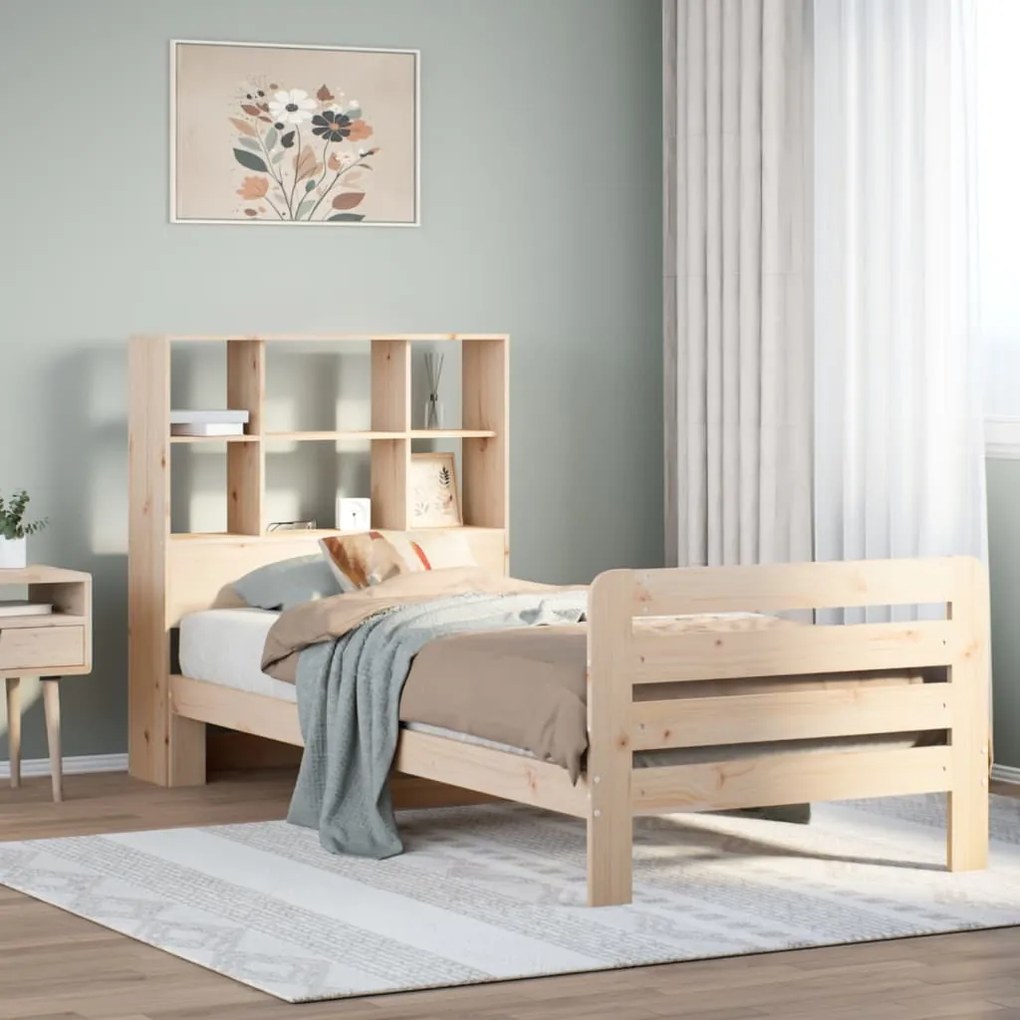 vidaXL Cama sem colchão 90x200 cm madeira de pinho maciça