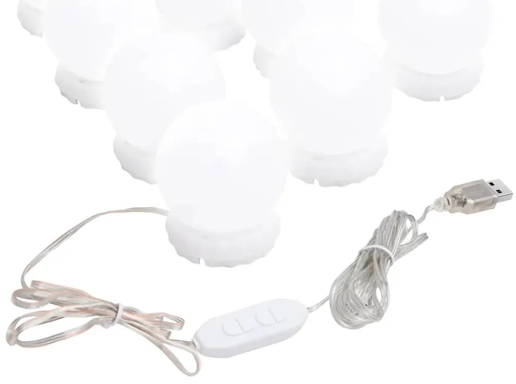 Espelho de parede sem moldura c/ luzes LED vidro retangular