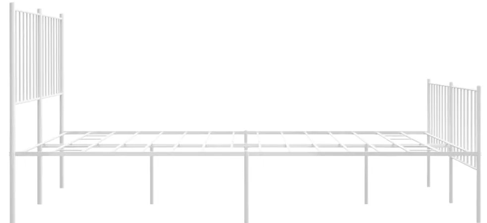 Estrutura de cama com cabeceira e pés 120x190 cm metal branco