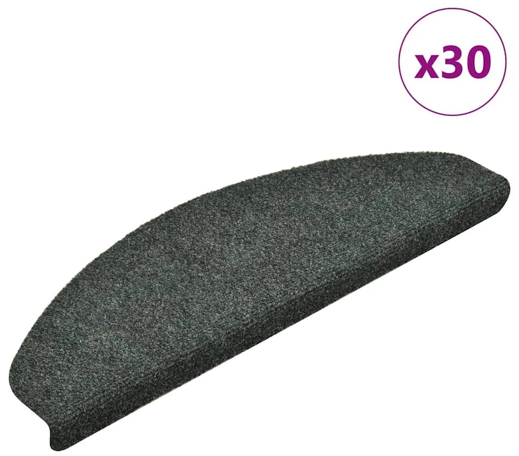 Tapetes de escada autoadesivos 30 pcs 65x21x4 cm verde