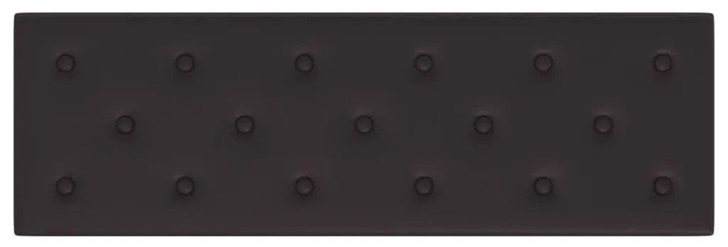 Painel de parede 12 pcs 90x30 cm couro artificial 3,24 m² preto