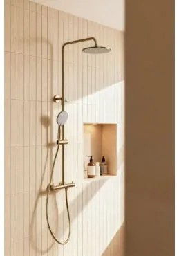 Coluna De Duche Termostática Em Latão Orveta Dourado Escovado - Sklum
