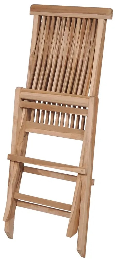 7 pcs conjunto jantar dobrável p/ exterior madeira teca maciça