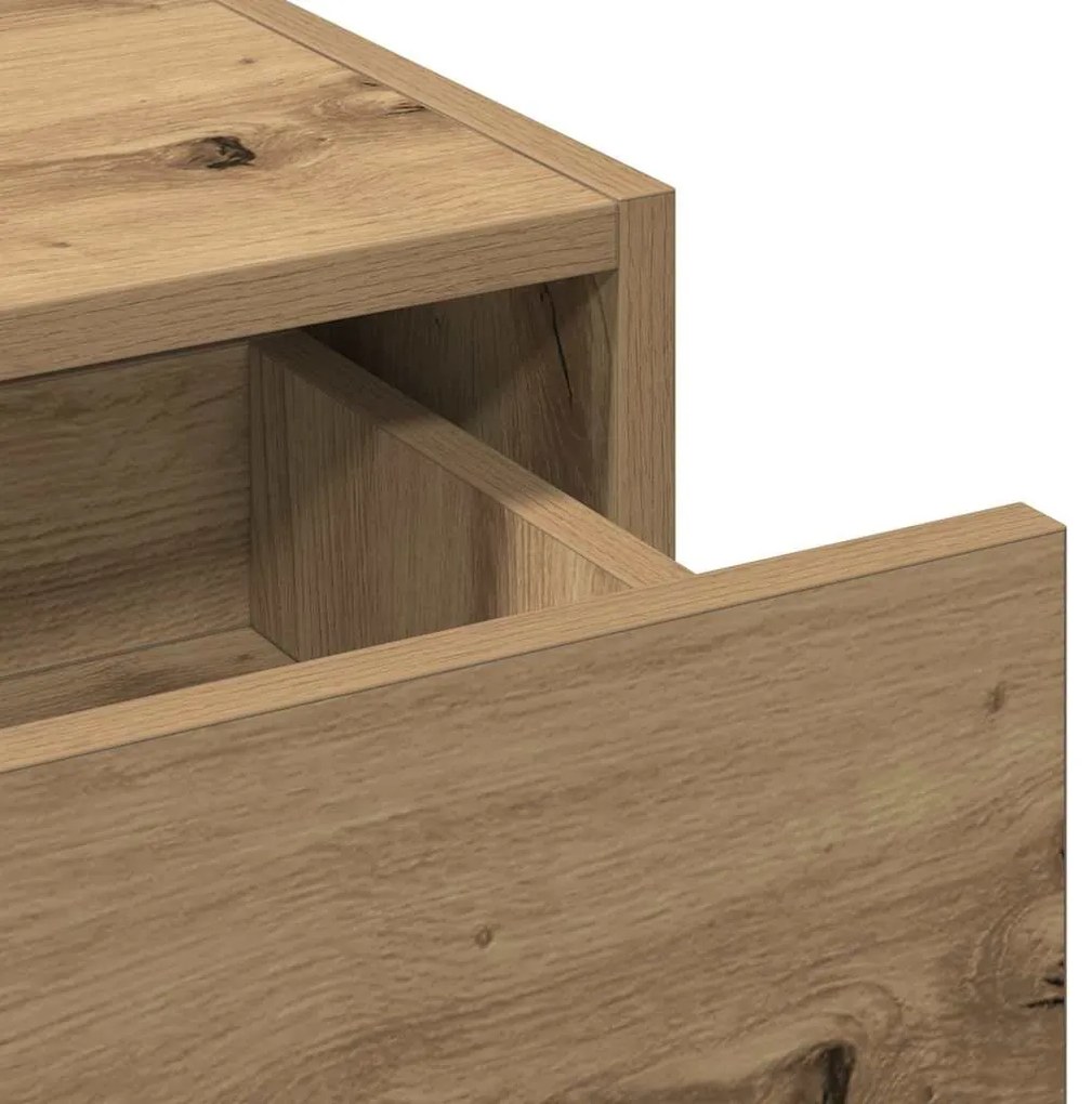 Mesa de Maquiagem Suspensa com Luzes LED - Carvalho Artesanal