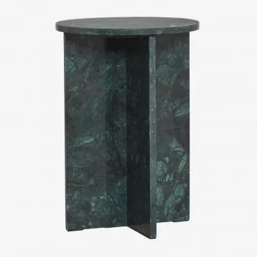 Pack De 2 Mesas De Cabeceira Ø35 Cm Em Mármore Mencia Mármore Verde Udaipur - Sklum