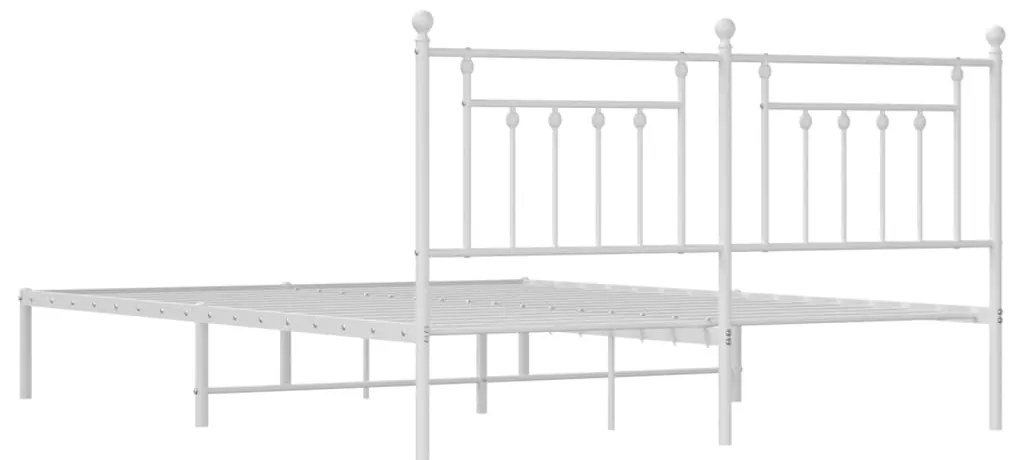 Estrutura de cama com cabeceira 183x213 cm metal branco