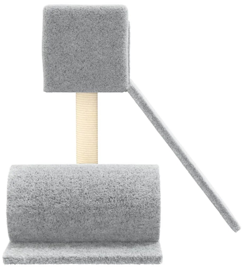 Árvore p/ gatos c/ poste arranhador sisal 59 cm cinzento-claro