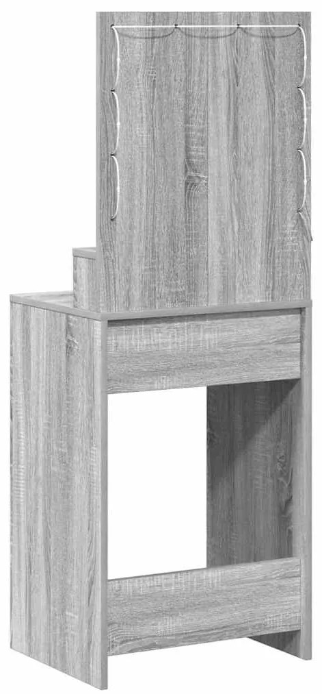 Mesa de Toucador com Luzes LED em Cinza Sonoma - 50x41x135 cm