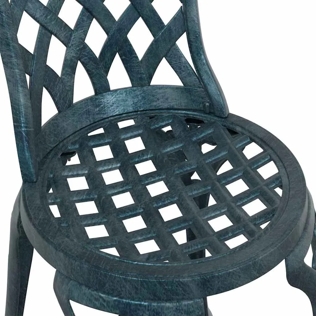 Conjunto de Bistro de Jardim 3 Peças vidaXL Verde em Alumínio Fundido