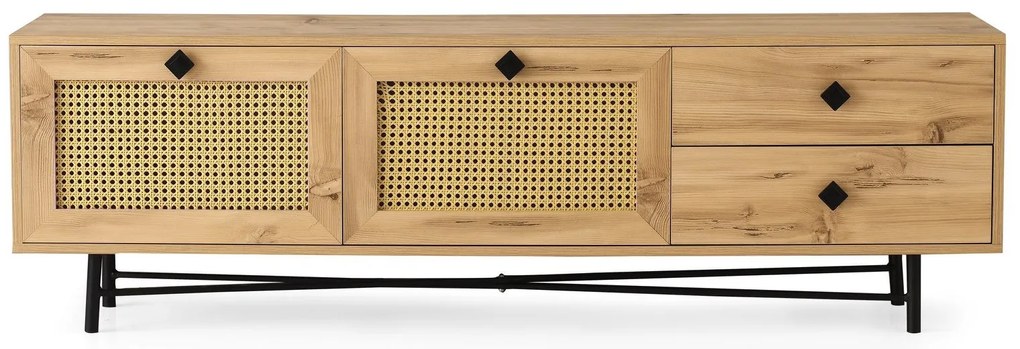 Móvel TV Hapsiyas – Carvalho Preto – 180x60x40 cm