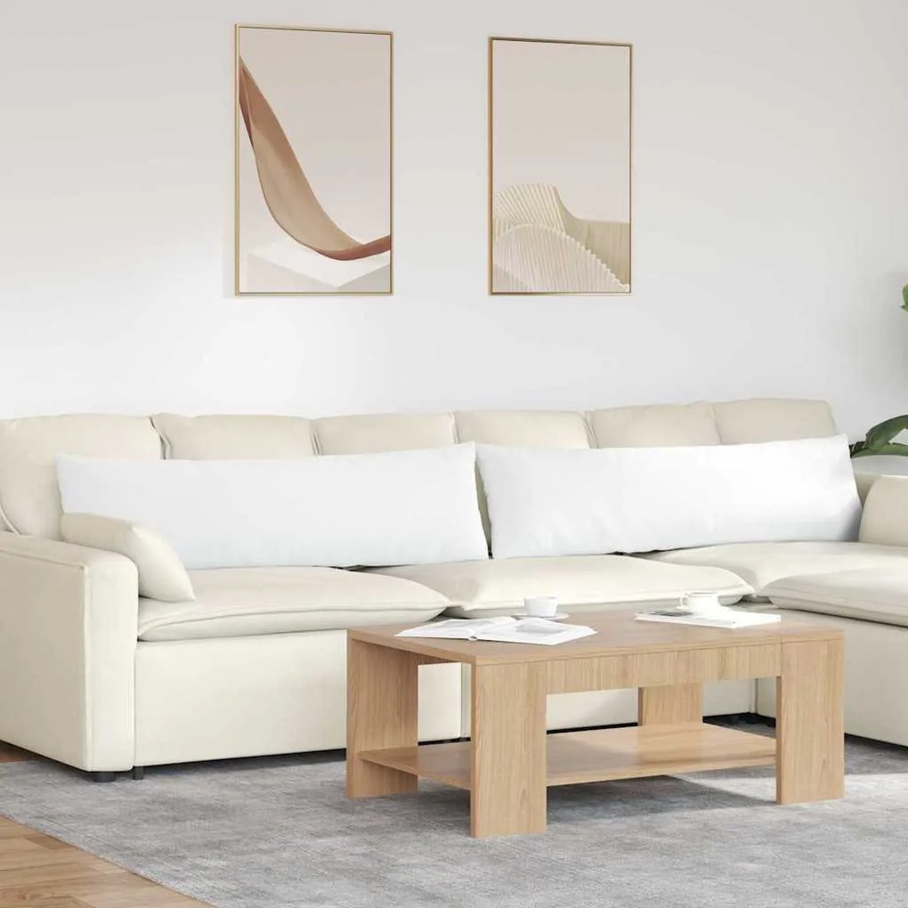 vidaXL Travesseiros de Sofá 2 pcs Branco 145 x 40 cm tecido