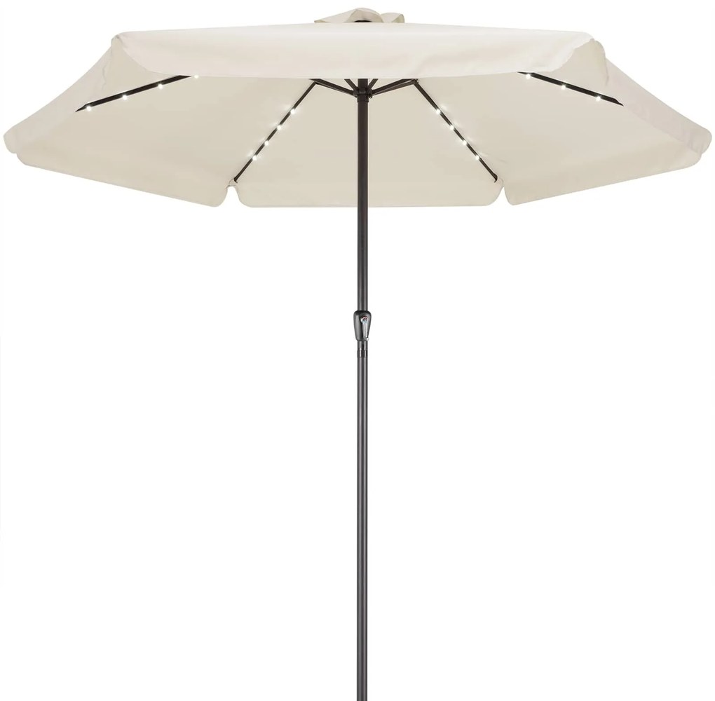 Guarda-sol LED Atenas com proteção (BASE NÃO INCLUIDA) UV 80+ Ø330 x 269 cm Creme