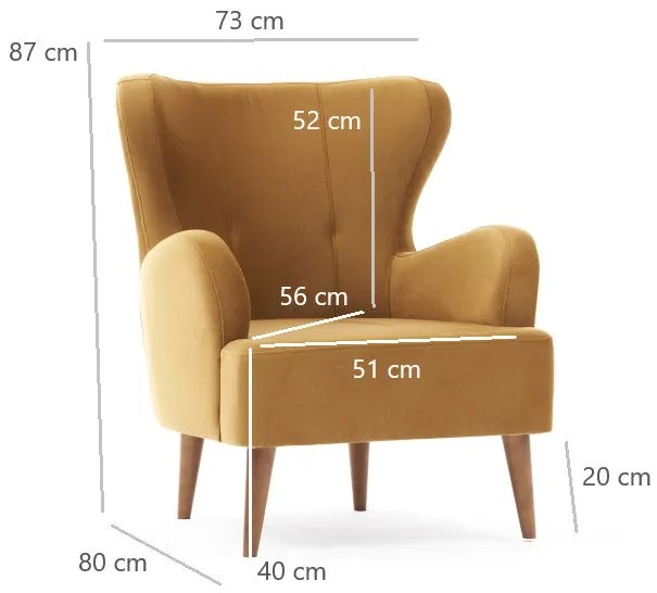 Cadeirão Karina – Dourado – 73x87x80 cm
