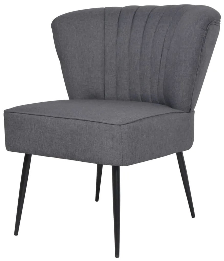 244096 vidaXL Cadeira de cocktail tecido cinzento-escuro