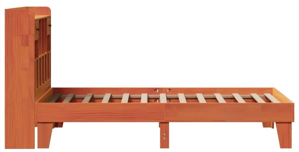 Cama sem colchão 100x200 cm pinho maciço castanho-mel
