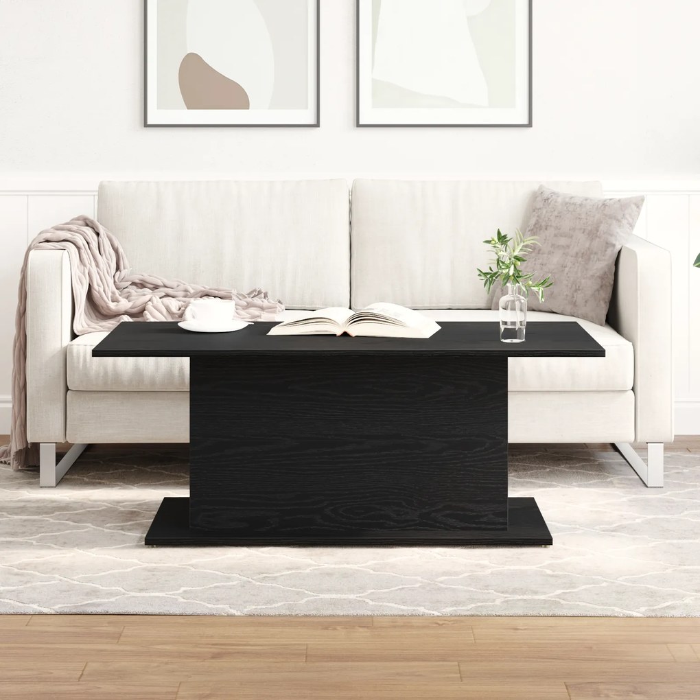 Mesa de Centro vidaXL Preto Carvalho 102x55,5x40 cm em Madeira de Engenharia