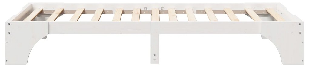 Estrutura de Cama Branca Madeira 90 x 190 cm Minimalista