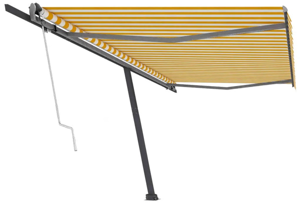 Toldo automático independente 500x300 cm amarelo e branco