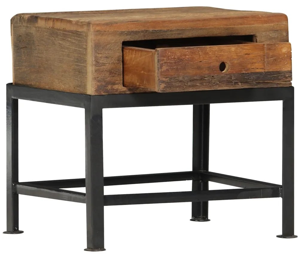 Mesa de cabeceira 40x35x40 cm madeira recuperada maciça