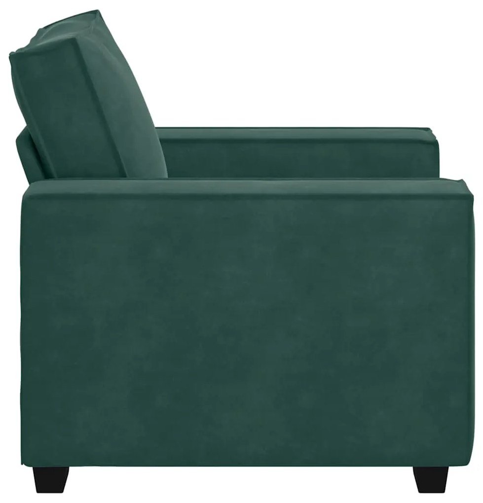 Poltrona 60 cm veludo verde-escuro