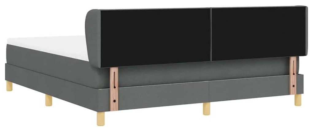 Cama Box com Colchão vidaXL - Cinza Escuro, 180x200 cm, Tecido
