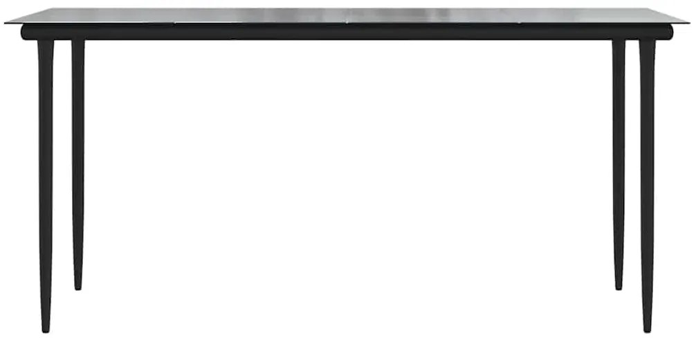 Conjunto jantar jardim 5 peças almofadas vidro vime PE castanho