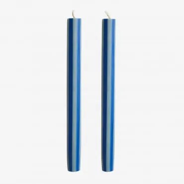 Pack De 2 Velas Decorativas Soraia Azul Niebla - Azul Ken - Sklum