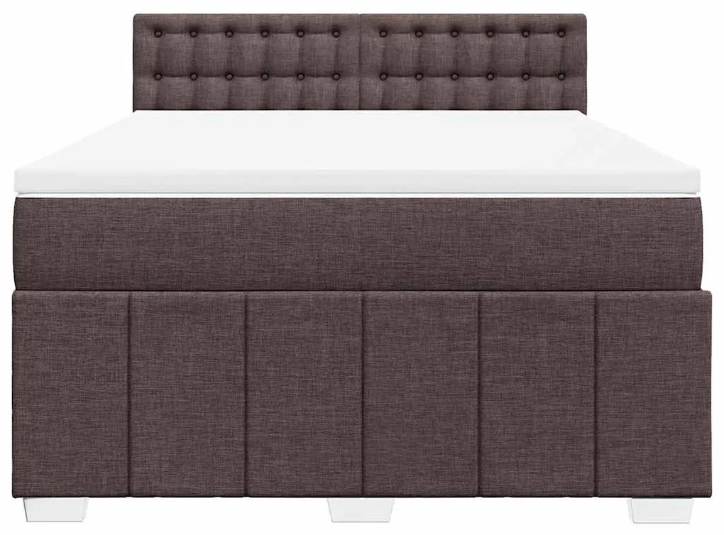 Cama com molas/colchão 140x190 cm tecido castanho-escuro
