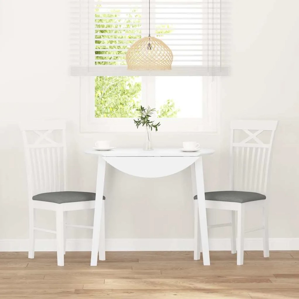Cadeiras de jantar com almofadões 2 pcs madeira maciça branco