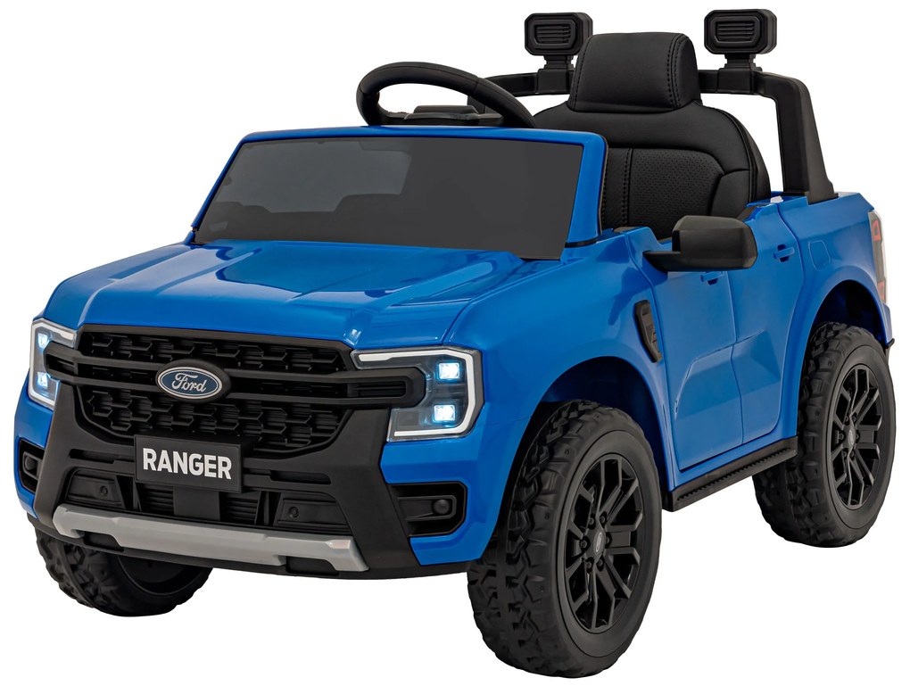 Carro elétrico para Crianças 12V Ford Ranger LIFT Assento de couro, Rodas de EVA Azul