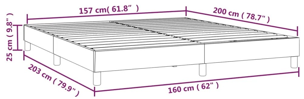 Estrutura de cama 160x200 cm tecido cinzento-escuro