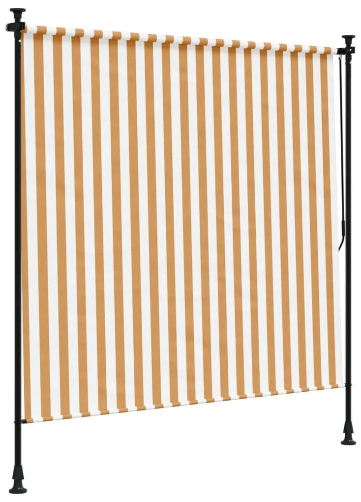 Estore de rolo exterior 150x270 cm tecido/aço laranja e branco