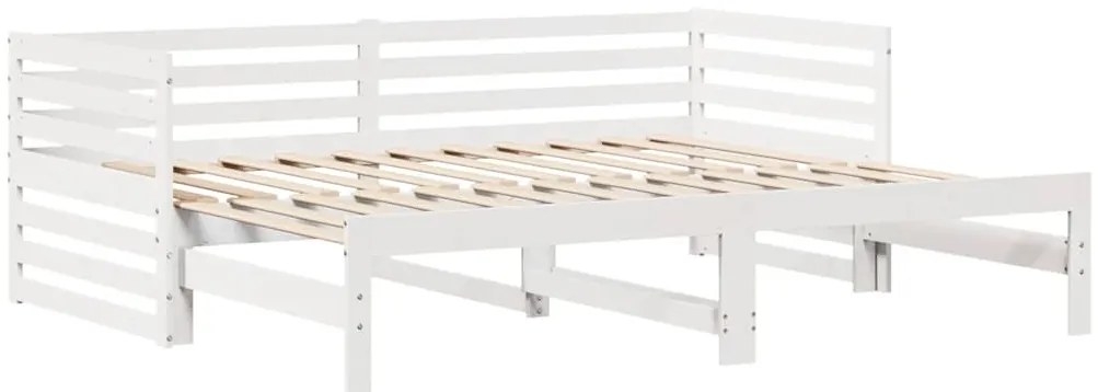 Sofá-cama c/ gavetas 90x200cm madeira de pinho maciça branco