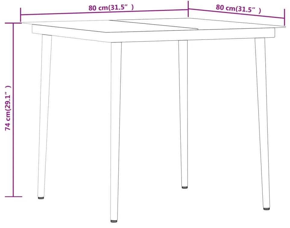 3 pcs conjunto de jantar para jardim com almofadões bege
