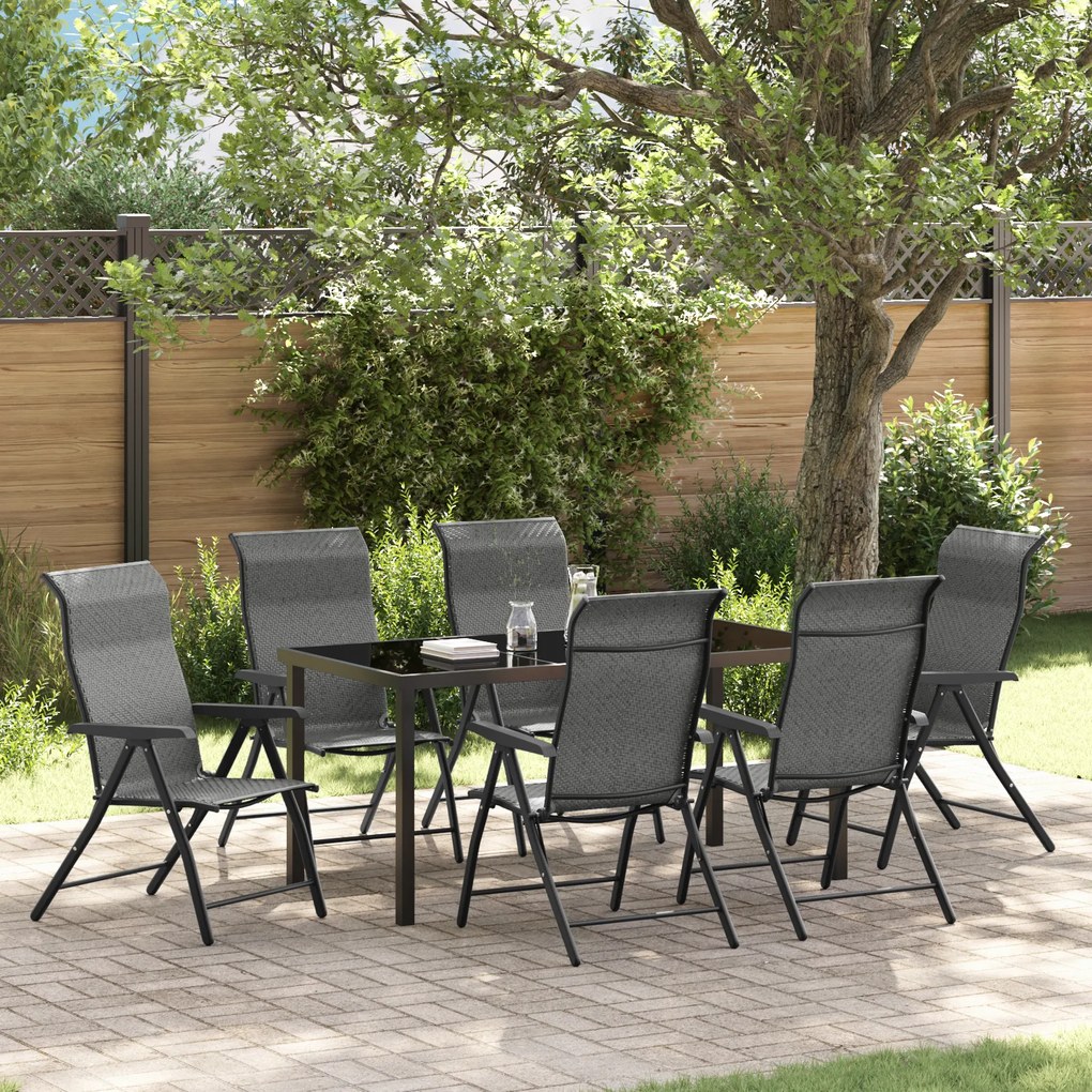 vidaXL Conjunto de Jantar de Jardim de 7 Peças Cinza Rattan PE
